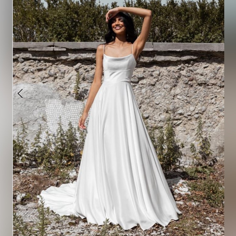Jenny Yoo Thalia Wedding Dress - Off White Mikado Silk Street Size 4